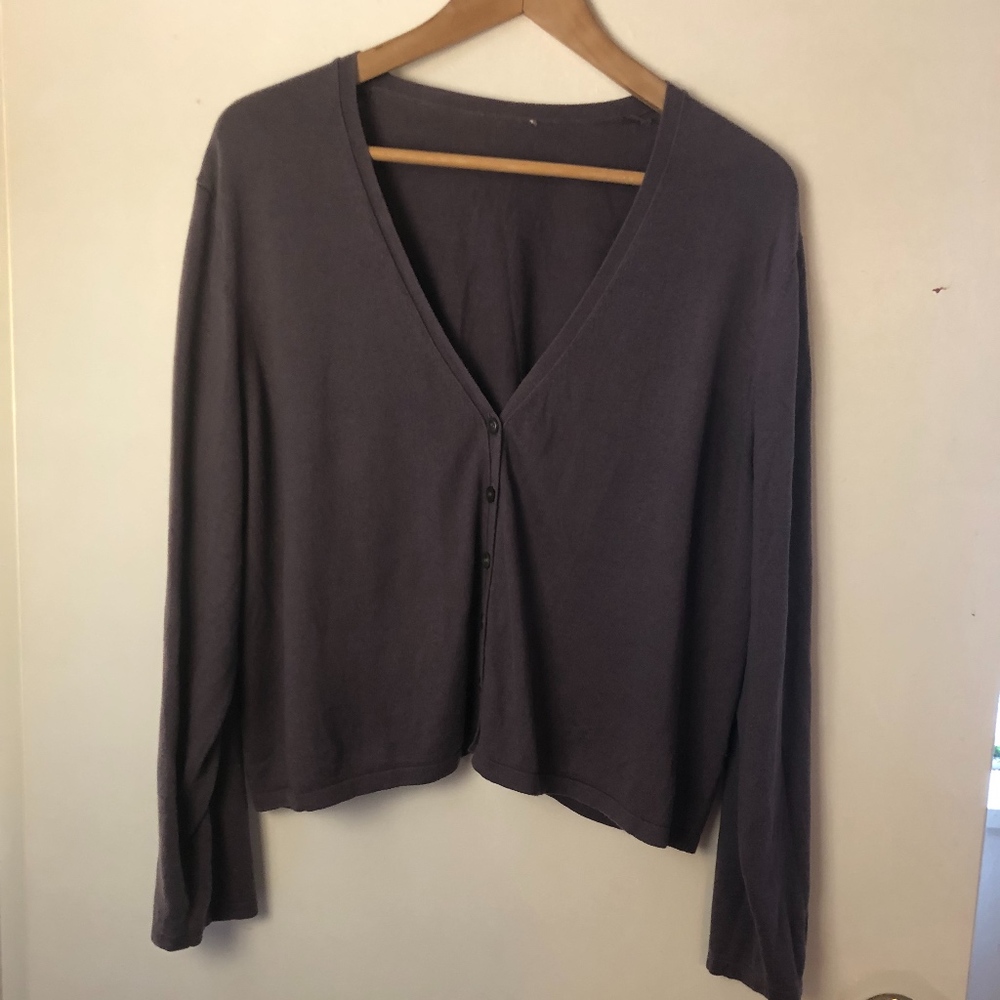 J Jill silk cotton cashmere cropped cardigan